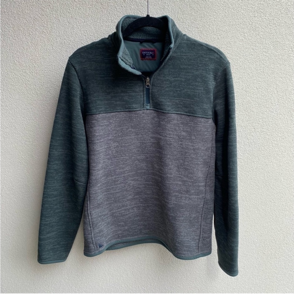UNTUCKit Neyers Better Sweater Jacket Men's Small Fleece 1/2 Zip